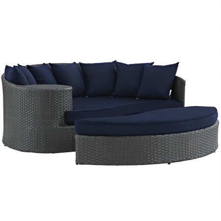 EEI-1982-CHC-NAV Sojourn Outdoor Patio Daybed- Canvas Navy