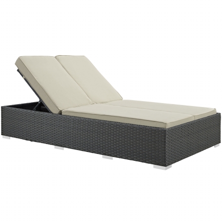Sojourn Outdoor Patio Chaise- Chocolate Beige