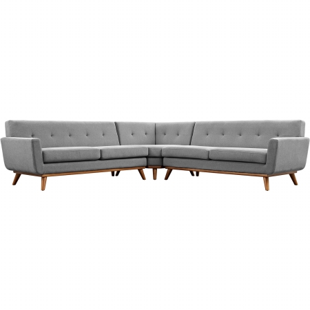 Picture of East End Imports EEI-2108-GRY-SET Engage L-Shaped Sectional Sofa, Expectation Gray