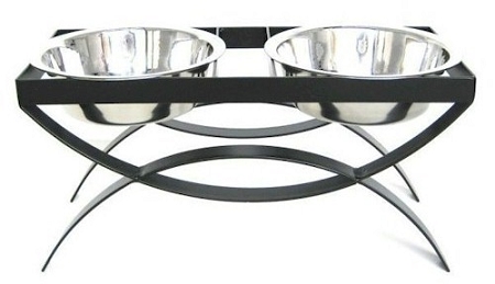 RDB18 Seesaw Double Elevated Dog Bowl - Small, Black