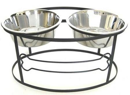 Picture of PetsStop RDB3-L Bone Raised Double Dog Bowl - Large