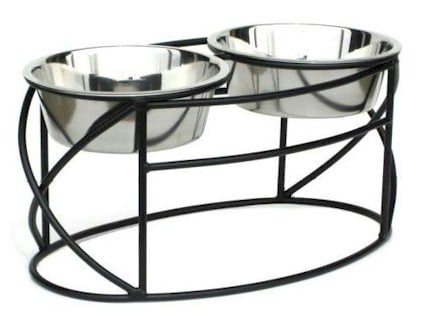 Picture of PetsStop RDB8-M Oval Cross Double Raised Feeder - Medium