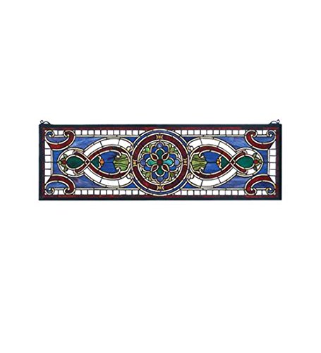 35 in. x 11 in. Evelyn In Lapis Transom Window
