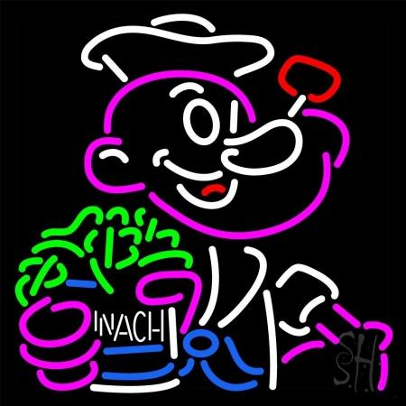 Everything Neon N105-12836 Popeye Spinach LED Neon Sign 16 x 16 - inches