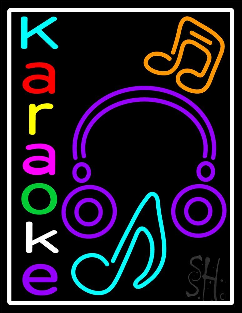 N105-12746-clear Multicolored Karaoke Clear Backing Neon Sign- 31 x 24 in.