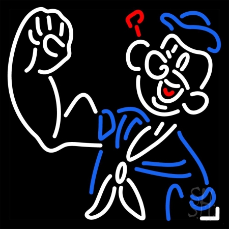 Popeye Clear Backing Neon Sign, 24 x 24 in.