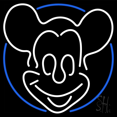 Red Mickey Clear Backing Neon Sign, 26 x 26 in.