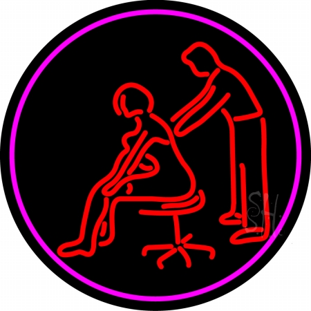 Man Carrying Dairy Products Clear Backing Neon Sign, 24 x 24 in.