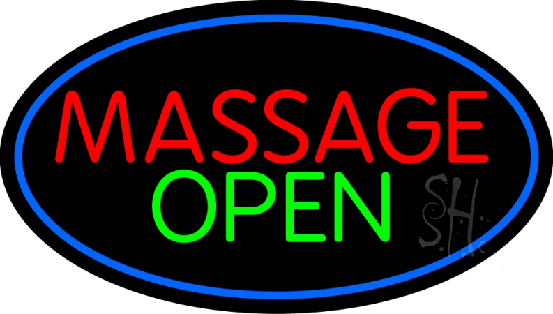N105-13632-clear Massage Open Clear Backing Neon Sign- 17 x 30 in.
