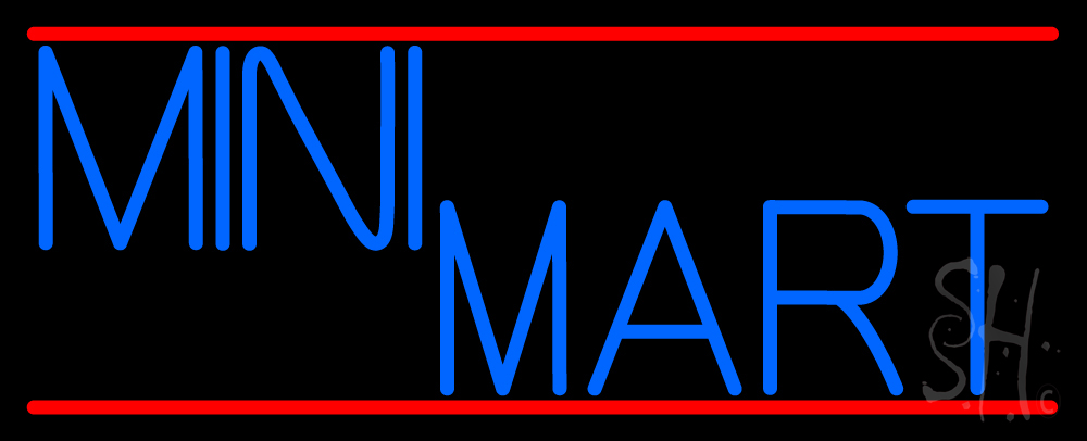 N105-13643-clear Mini Mart Clear Backing Neon Sign- 13 x 32 in.