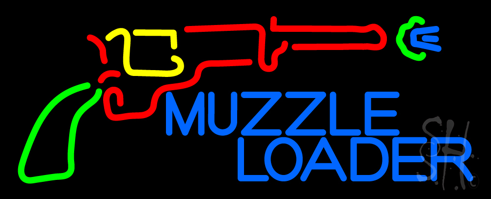 N105-13651-clear Muzzle Loader Clear Backing Neon Sign- 13 x 32 in.