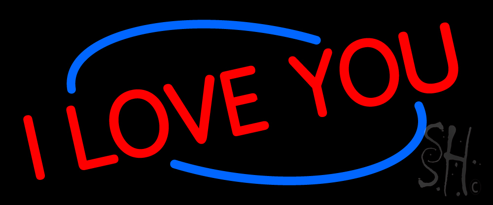 N105-13855-clear Red I Love You Clear Backing Neon Sign- 10 x 24 in.