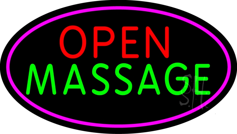 N105-13673-clear Open Massage Clear Backing Neon Sign- 17 x 30 in.
