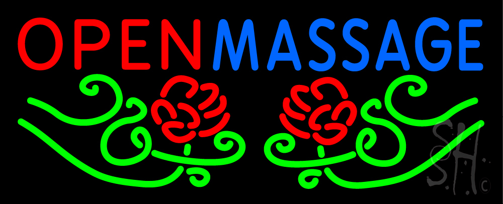 N105-13674-clear Open Massage Clear Backing Neon Sign- 13 x 32 in.