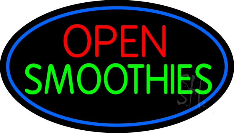 N105-13675-clear Open Smoothies Clear Backing Neon Sign- 17 x 30 in.