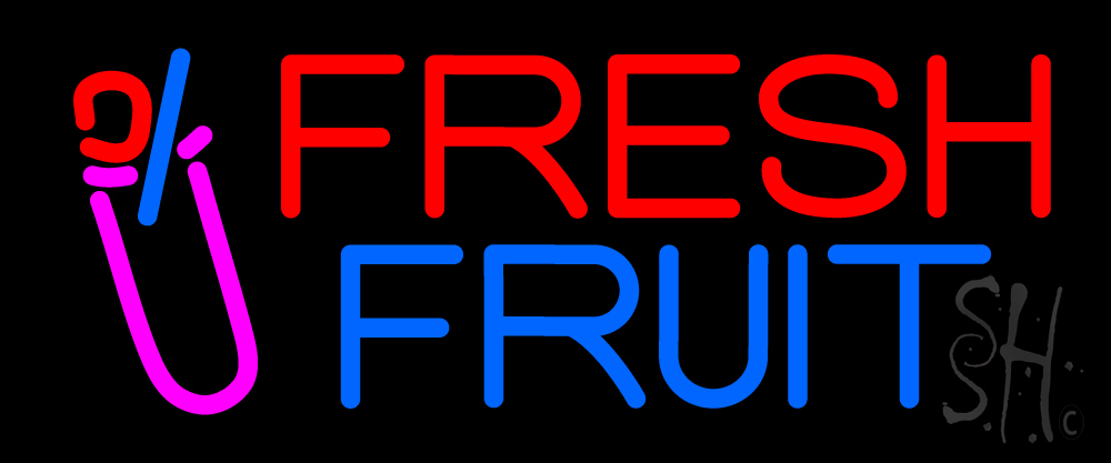 N105-13681-clear Oval Fresh Fruit Smoothies Clear Backing Neon Sign- 10 x 24 in.