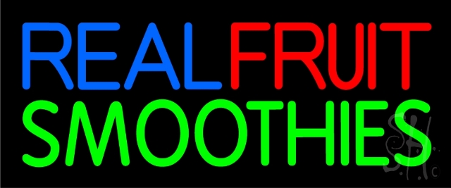 N105-13739-clear Real Fruit Smoothies Clear Backing Neon Sign- 10 x 24 in.