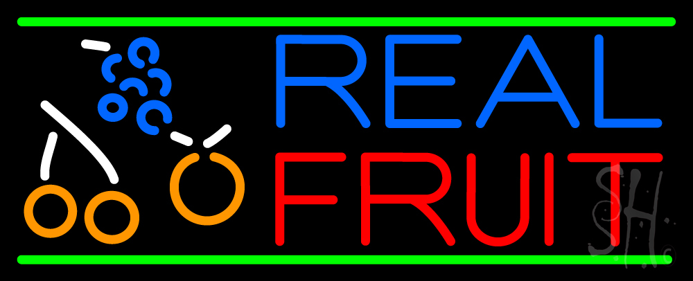 N105-13740-clear Real Fruit Smoothies Clear Backing Neon Sign- 13 x 32 in.