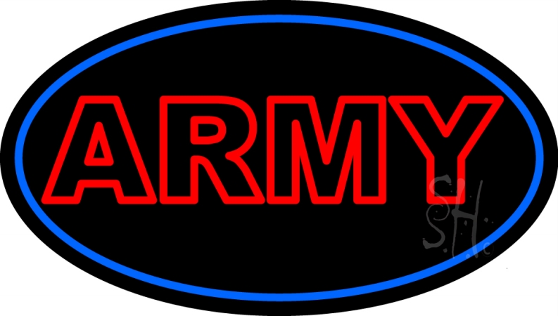 N105-13747-clear Red Army Clear Backing Neon Sign- 17 x 30 in.