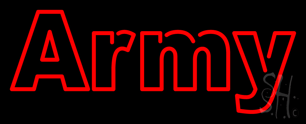 N105-13748-clear Red Army Clear Backing Neon Sign- 13 x 32 in.