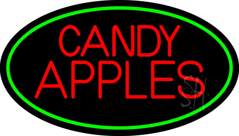 N105-13753-clear Red Candy Apples Clear Backing Neon Sign- 17 x 30 in.