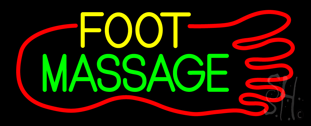 N105-13417-clear Foot Massage Clear Backing Neon Sign- 13 x 32 in.