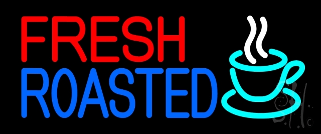 N105-13430-clear Fresh Roasted Coffee Clear Backing Neon Sign- 10 x 24 in.