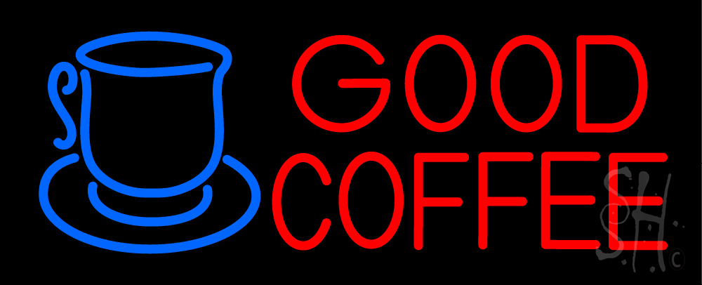 N105-13453-clear Good Coffee Inside Cup Clear Backing Neon Sign- 13 x 32 in.