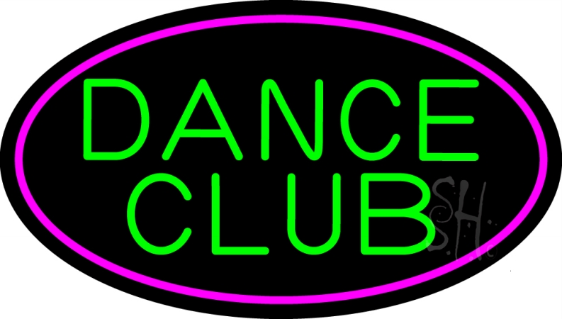 N105-13468-clear Green Dance Club Pink Border Clear Backing Neon Sign- 17 x 30 in.