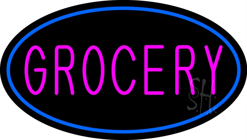 N105-13510-clear Grocery Clear Backing Neon Sign- 17 x 30 in.