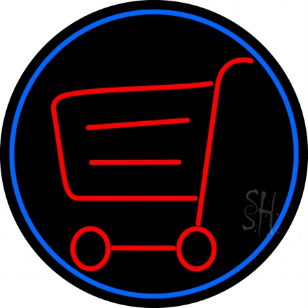 Grocery Trolley Logo Clear Backing Neon Sign, 26 x 26 in.