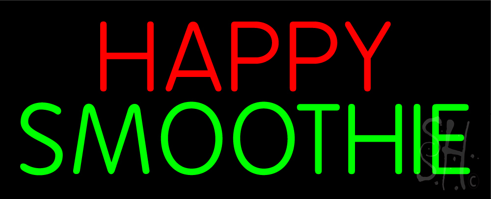 N105-13531-clear Happy Smoothie Clear Backing Neon Sign- 13 x 32 in.