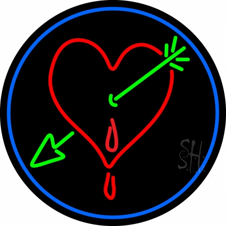 N105-13532-clear Heart Arrow I Love You Clear Backing Neon Sign- 26 x 26 in.