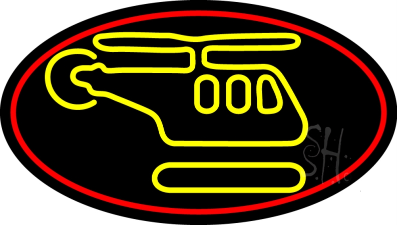 N105-13535-clear Helicopter Logo Clear Backing Neon Sign- 17 x 30 in.