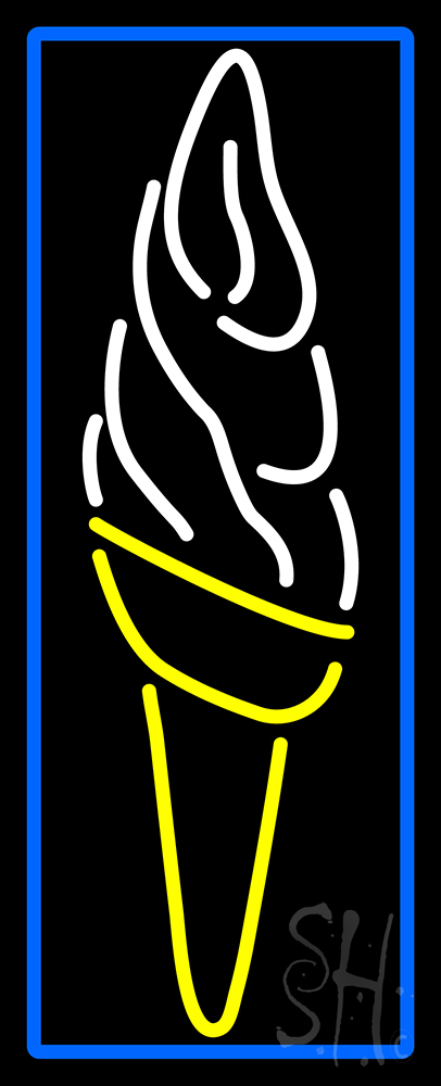 N105-13557-clear Ice Cream Cone In Between Clear Backing Neon Sign- 32 x 13 in.