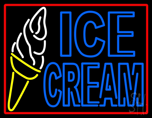 N105-13558-clear Ice Cream Cone In Between Clear Backing Neon Sign- 24 x 31 in.