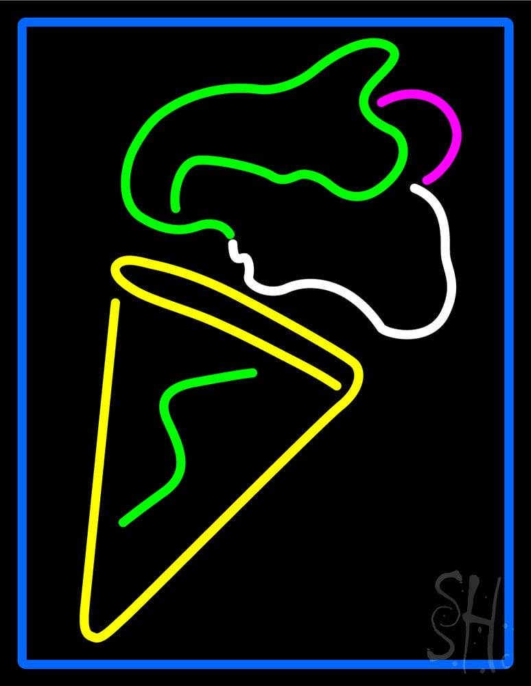 Ice Cream Cone Clear Backing Neon Sign, 31 x 24 in.