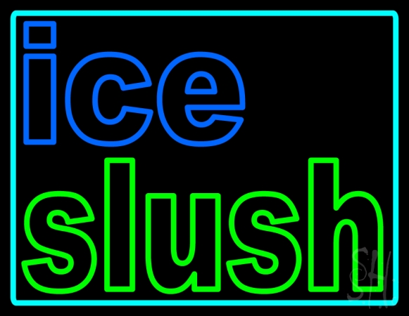 N105-13574-clear Ice Slush Logo Clear Backing Neon Sign- 24 x 31 in.