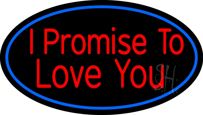 N105-13584-clear I Promise To Love You Clear Backing Neon Sign- 17 x 30 in.