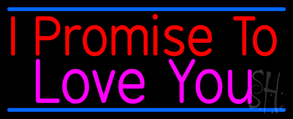 N105-13585-clear I Promise To Love You Clear Backing Neon Sign- 13 x 32 in.