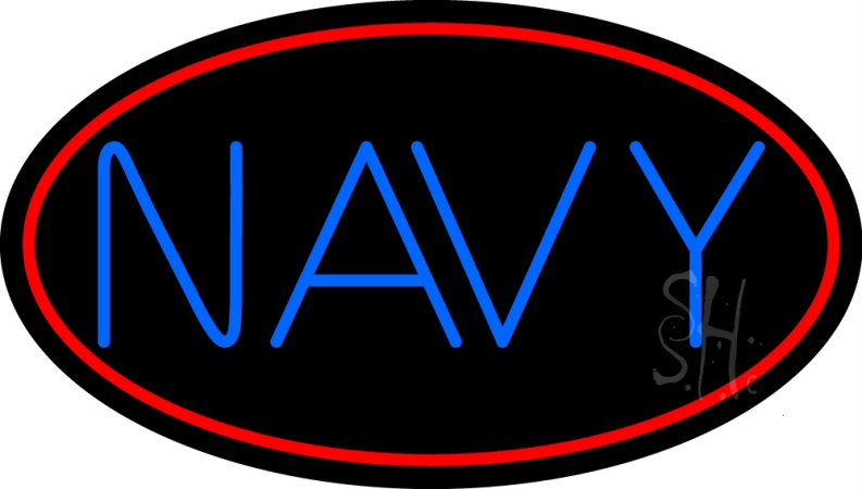 N105-13089-clear Blue Navy Clear Backing Neon Sign- 17 x 30 in.