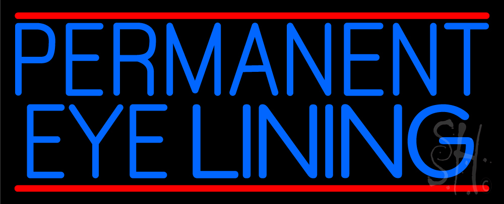 N105-13098-clear Blue Permanent Eye Lining Clear Backing Neon Sign- 13 x 32 in.