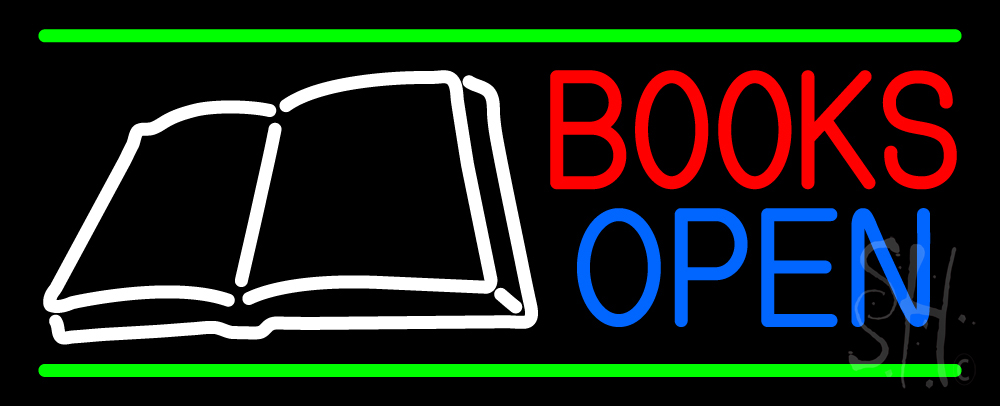 N105-13126-clear Book Open Logo Clear Backing Neon Sign- 13 x 32 in.
