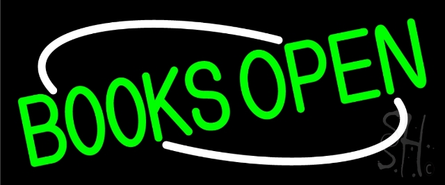 N105-13127-clear Books Open Clear Backing Neon Sign- 10 x 24 in.