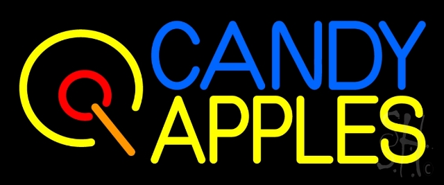 N105-13145-clear Candy Apples Apple Clear Backing Neon Sign- 10 x 24 in.