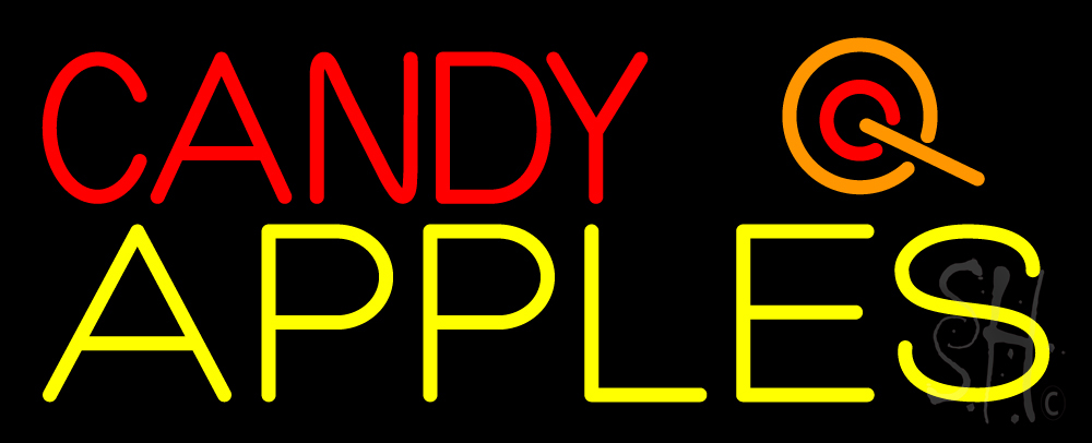 N105-13146-clear Candy Apples Apple Clear Backing Neon Sign- 13 x 32 in.