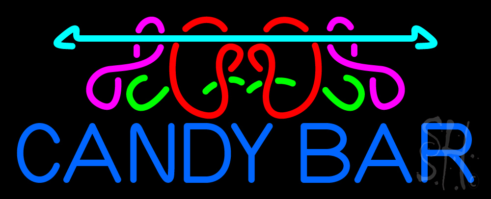 N105-13148-clear Candy Bar Clear Backing Neon Sign- 13 x 32 in.