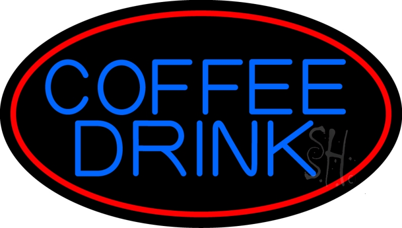 N105-13165-clear Coffee Drink Clear Backing Neon Sign- 17 x 30 in.