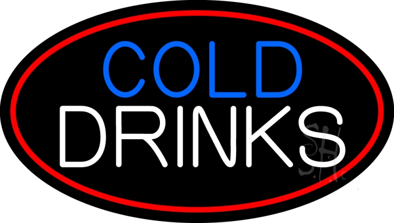 N105-13184-clear Cold Drinks Clear Backing Neon Sign- 17 x 30 in.