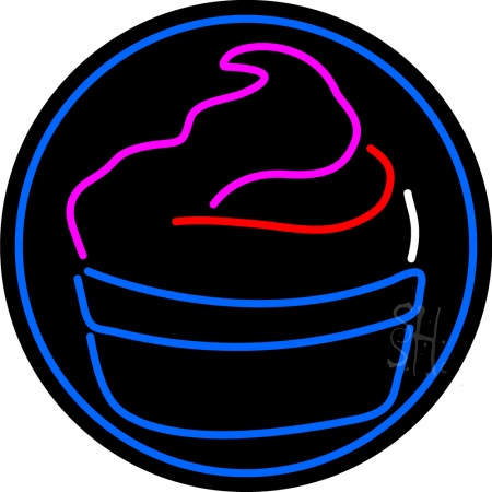 Cupcake Logo Clear Backing Neon Sign, 26 x 26 in.